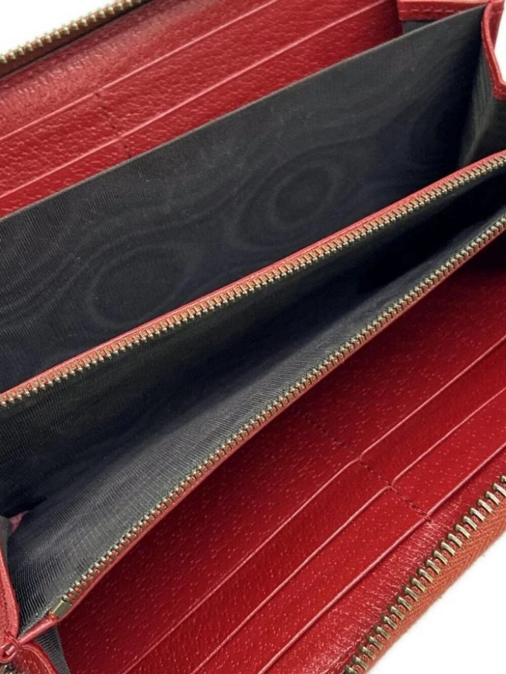 GUCCI Queen Margaret 476069 Dark Brown Red Multi PVC Leather Long Wallet - Picture 10 of 12
